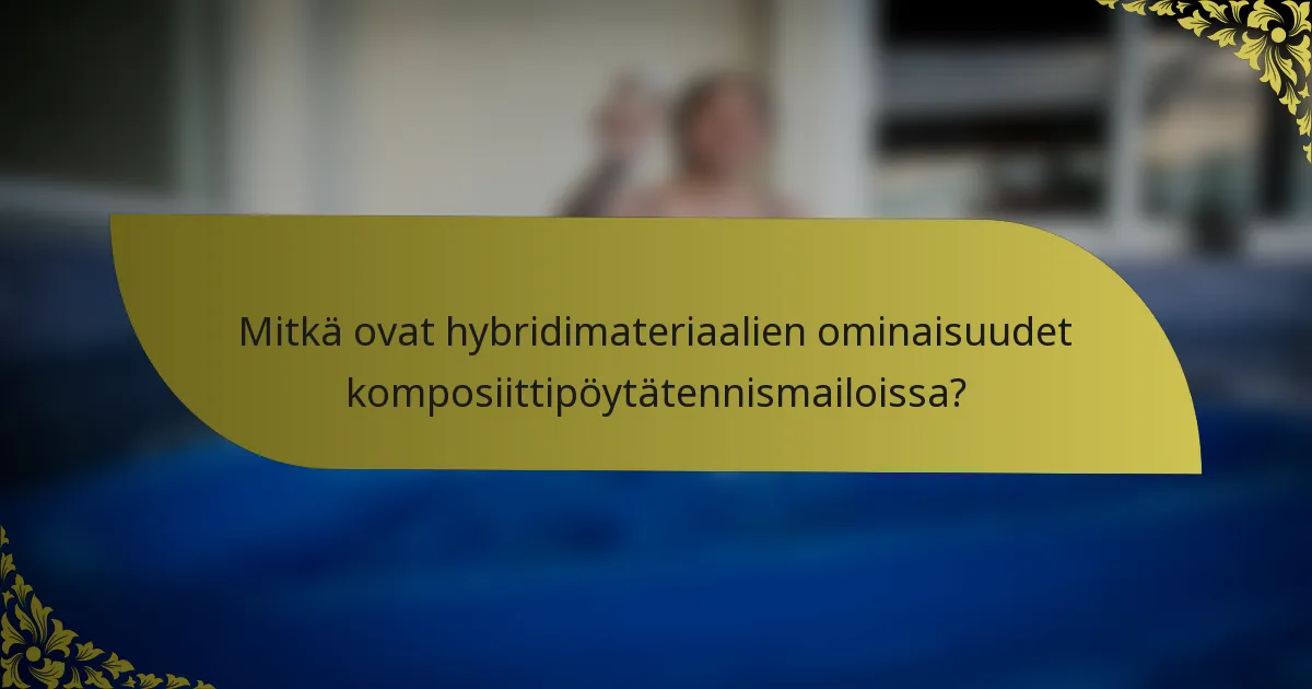 Mitkä ovat hybridimateriaalien ominaisuudet komposiittipöytätennismailoissa?
